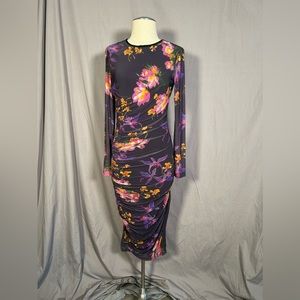 Marciano ruched floral dress